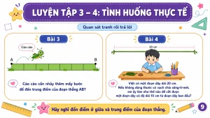 Alternative view of [Toán 3] Bài 16 – Điểm ở giữa, trung điểm của đoạn thẳng | Slide bài giảng