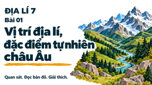 Địa lí 7 Bài 01: Vị trí địa lí, đặc điểm tự nhiên châu Âu – slide mở đầu phong cách giấy cắt