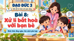 Bìa PowerPoint Đạo đức 3 Bài 8: Xử lí bất hoà với bạn bè.
