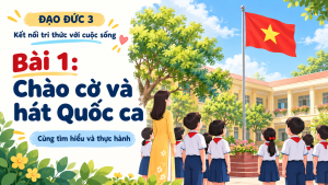 Bìa PowerPoint Đạo đức 3 Bài 1: Chào cờ và hát Quốc ca, Kết nối tri thức