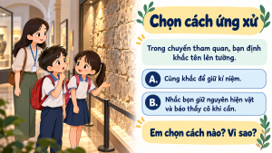 Slide chọn cách ứng xử khi tham quan, Đạo đức 3 Bài 2
