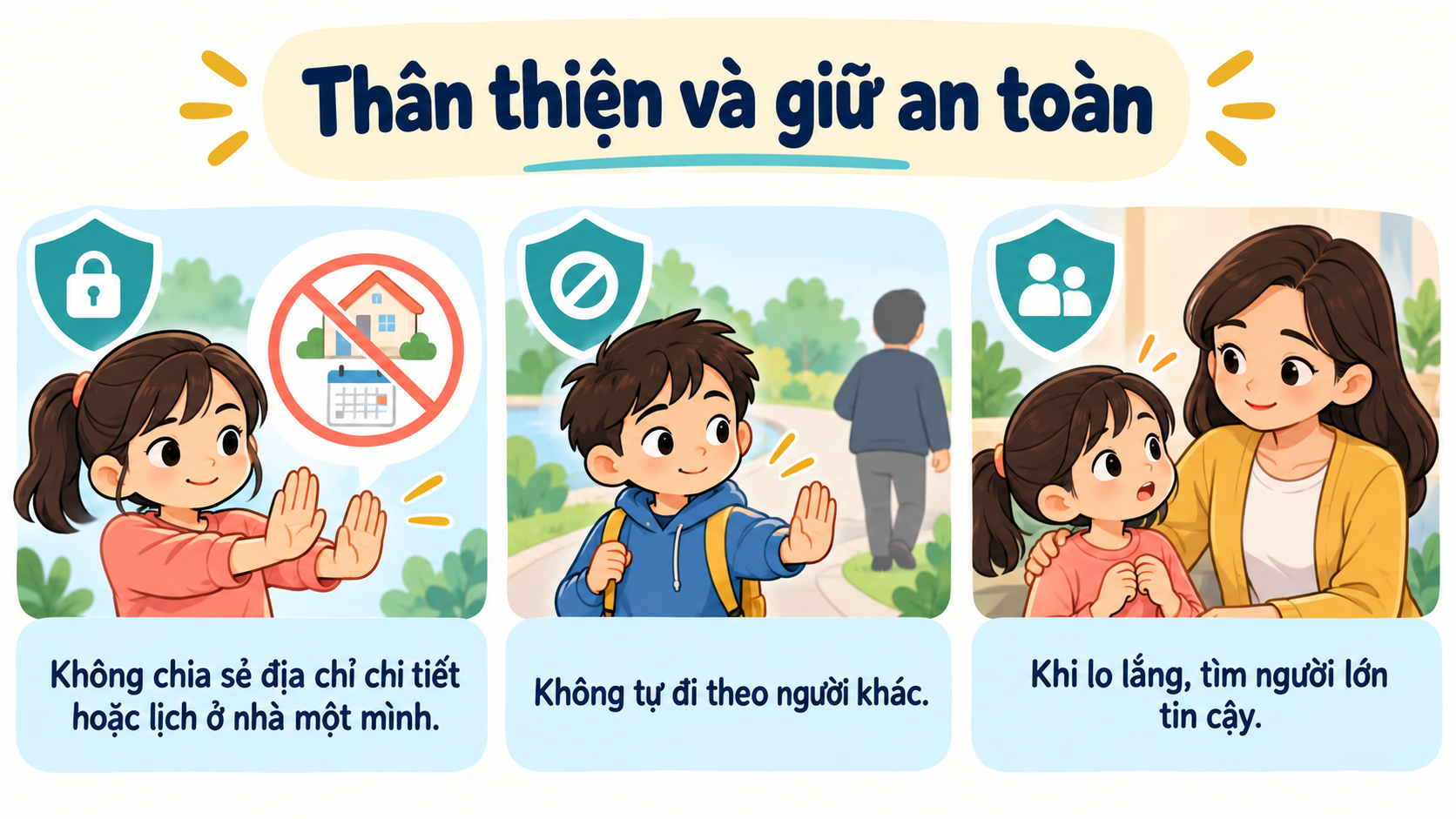 Slide thân thiện và giữ an toàn, Đạo đức 3 Bài 3