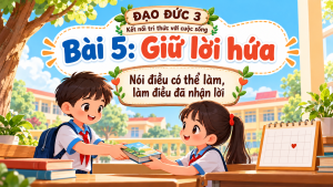 Bìa PowerPoint Đạo đức 3 Bài 5: Giữ lời hứa