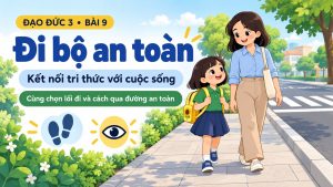 Bìa PowerPoint Đạo đức 3 Bài 9: Đi bộ an toàn.